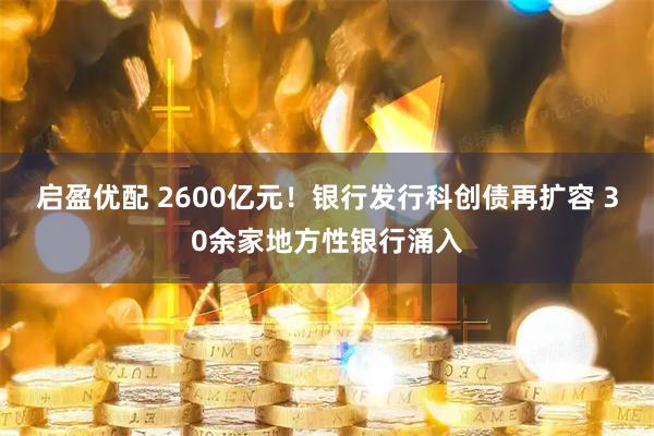 启盈优配 2600亿元！银行发行科创债再扩容 30余家地方性银行涌入
