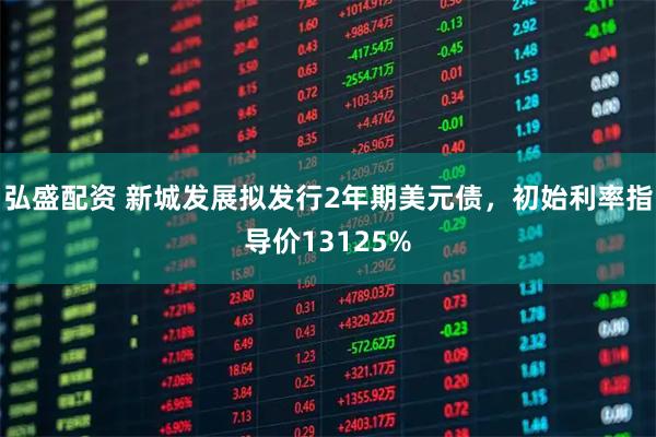 弘盛配资 新城发展拟发行2年期美元债，初始利率指导价13125%