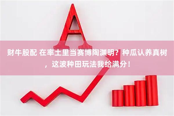 财牛股配 在率土里当赛博陶渊明？种瓜认养真树，这波种田玩法我给满分！